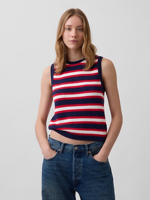 L'image numéro 1 présente Gilet en tricot 100 % coton