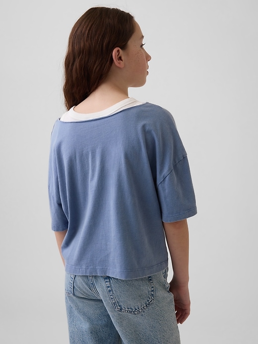 Image number 3 showing, Kids Oversized Wide-Neck T-Shirt