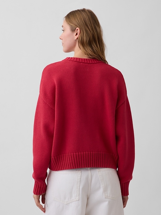 Image number 3 showing, 100% Cotton Oversized Crop Sweater