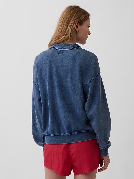 Image number 3 showing, French Terry Oversized Polo Sweatshirt