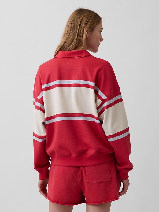 Image number 3 showing, French Terry Oversized Polo Sweatshirt