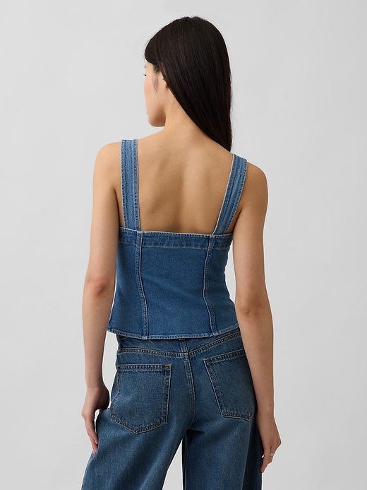 L'image numéro 3 présente Haut de style corset à poche en denim