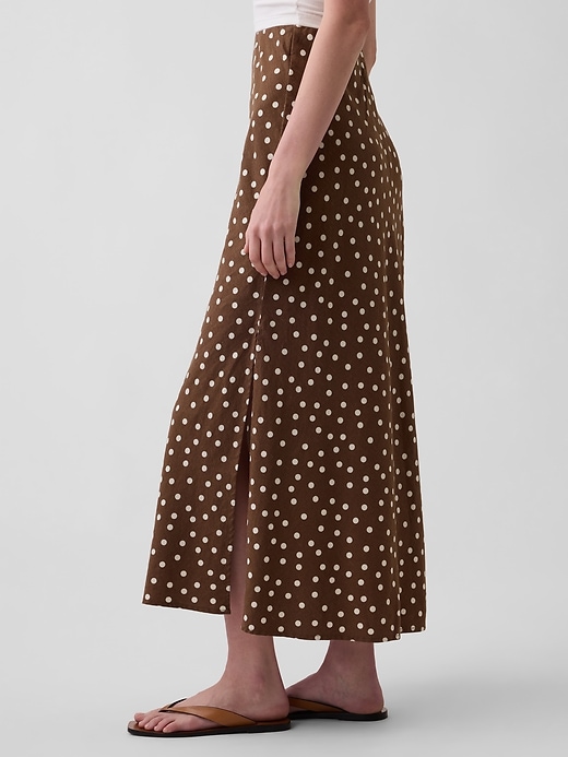 Image number 3 showing, Linen-Blend Maxi Slip Skirt