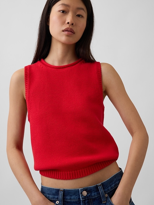 L'image numéro 4 présente Gilet en tricot 100 % coton