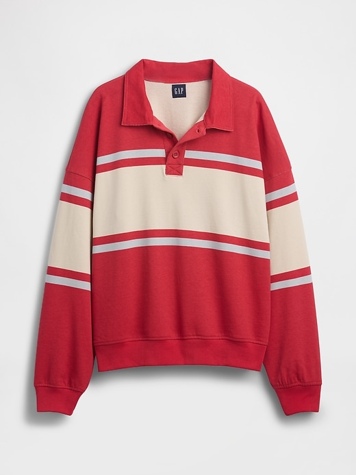 Image number 5 showing, French Terry Oversized Polo Sweatshirt