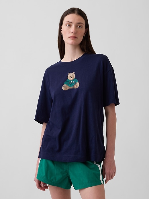 L'image numéro 1 présente T-shirt surdimensionné à logo et motif de l’ourson Brannan
