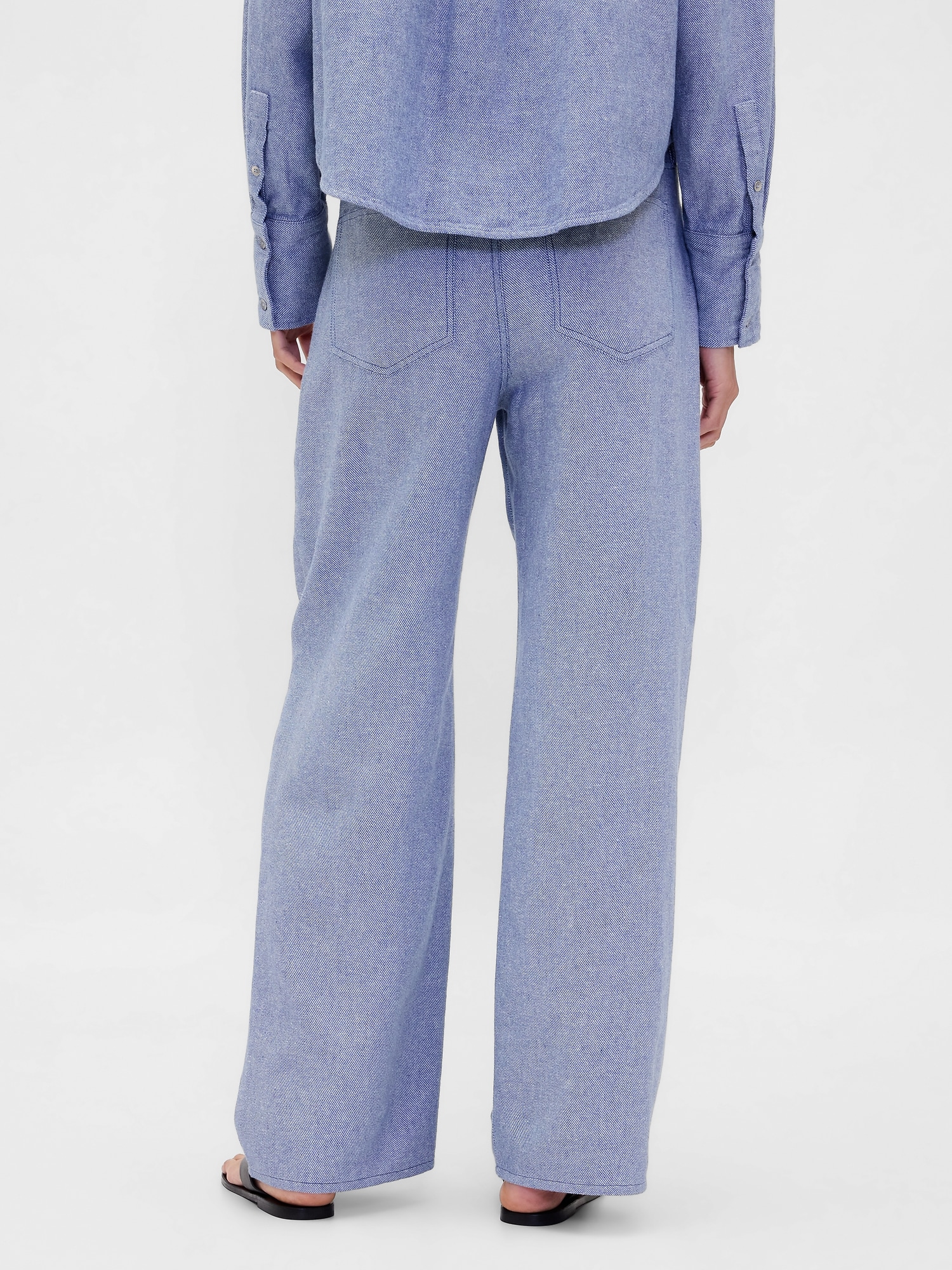 Linen-Cotton Wide-Leg Pants