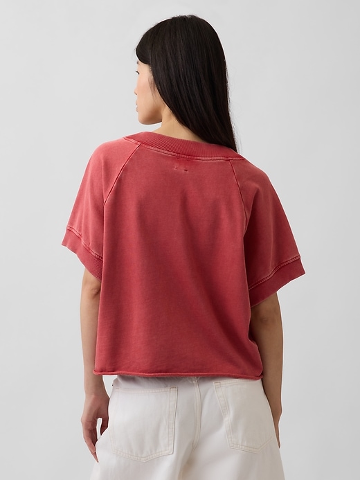Image number 3 showing, French Terry Oversized V-Neck Sweatshirt