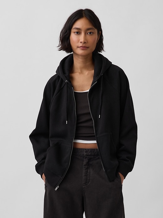 L'image numéro 1 présente Chandail à capuchon et à glissière Vintage doux