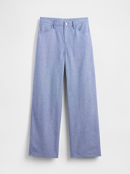 Image number 5 showing, Linen-Cotton Wide-Leg Pants