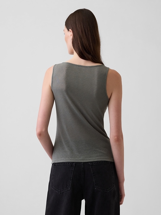 L'image numéro 3 présente Camisole en mélange de lin