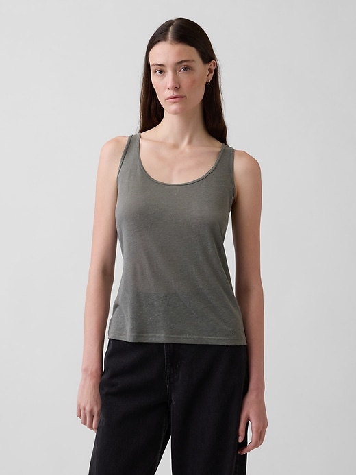 L'image numéro 1 présente Camisole en mélange de lin