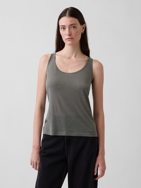 Linen-Blend Tank Top
