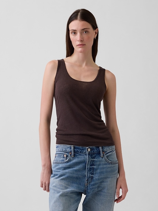 L'image numéro 1 présente Camisole en mélange de lin