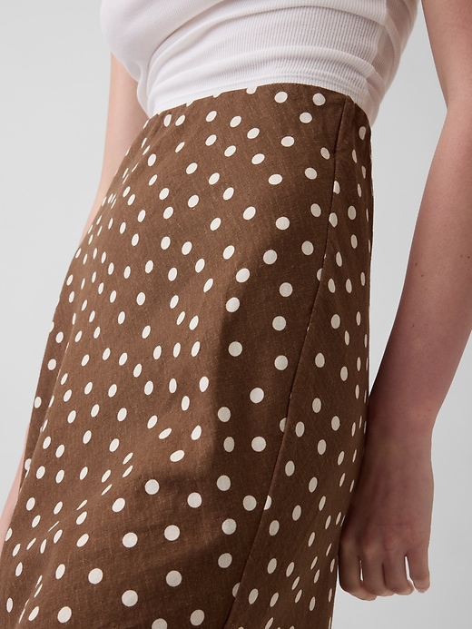 Image number 4 showing, Linen-Blend Maxi Slip Skirt