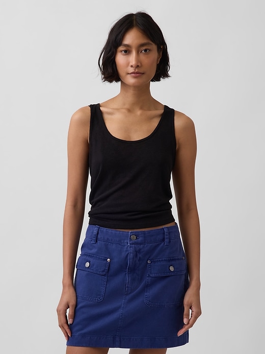 L'image numéro 1 présente Camisole en mélange de lin