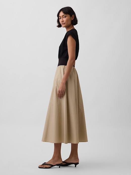 Image number 3 showing, Mixed Media Drop-Waist Midi Dress