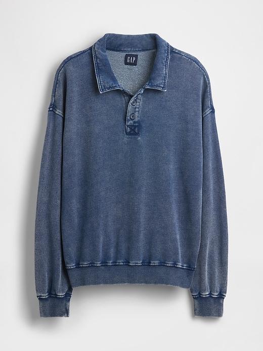 Image number 5 showing, French Terry Oversized Polo Sweatshirt