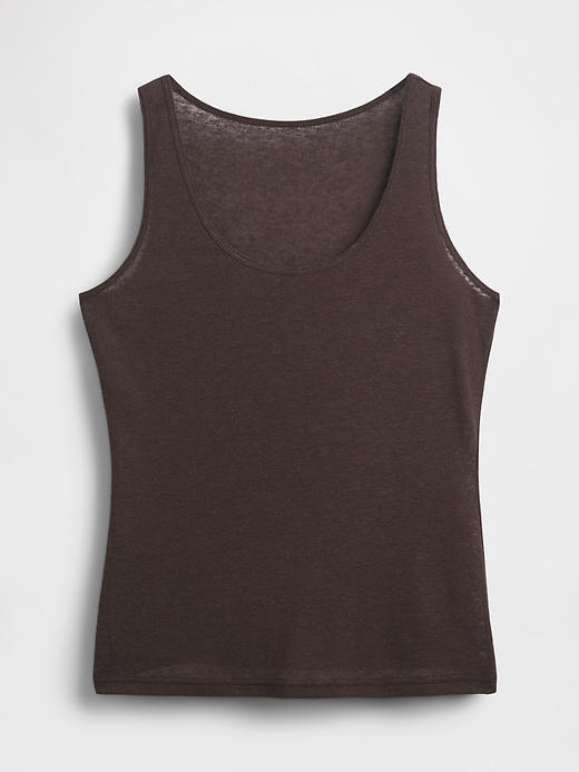 L'image numéro 4 présente Camisole en mélange de lin