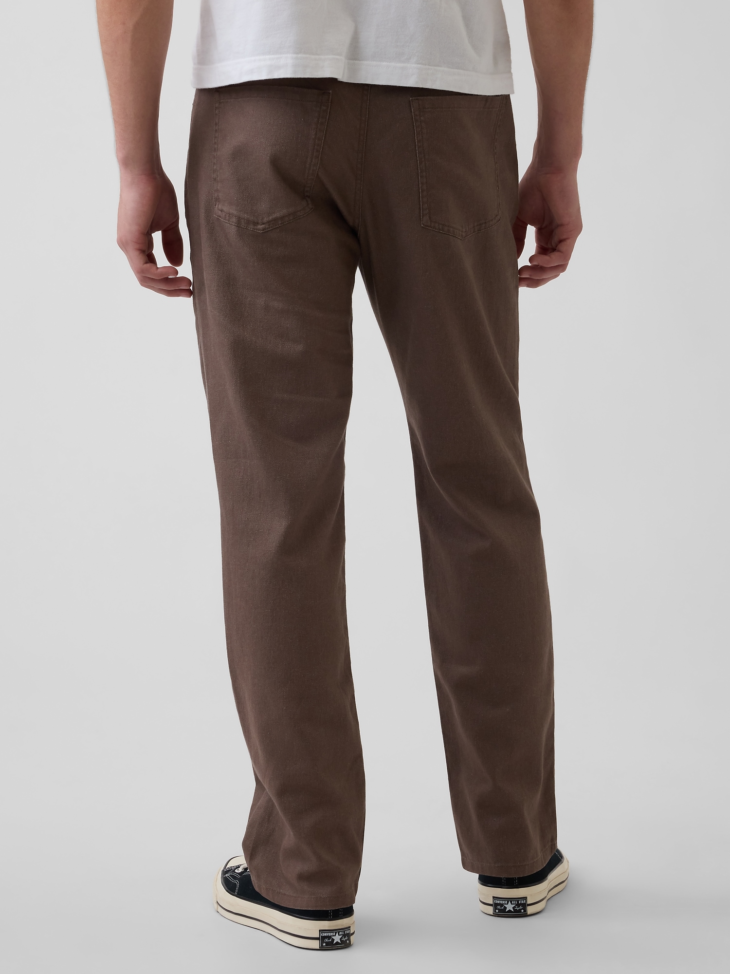 Linen-Cotton Relaxed Straight Pants