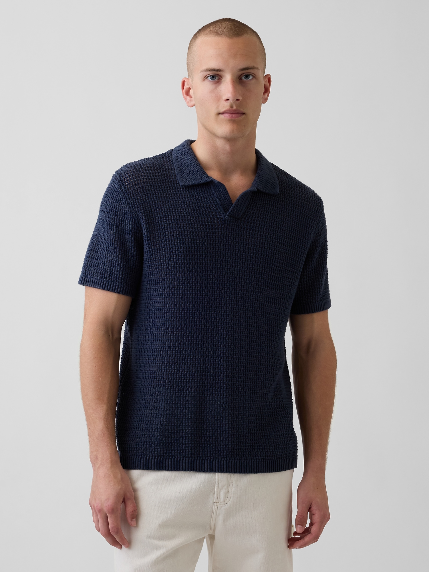 Mesh Polo Sweater