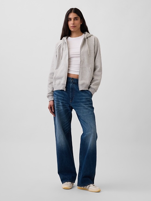 L'image numéro 2 présente Chandail à capuchon et à glissière Vintage doux