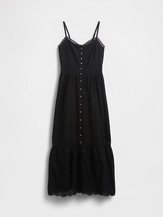 Image number 5 showing, Lace-Trim Button-Front Maxi Dress