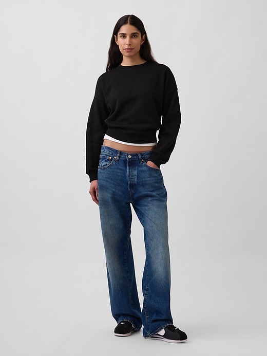 L'image numéro 3 présente Chandail en coton ouaté ras du cou à couture biseautée VintageDoux