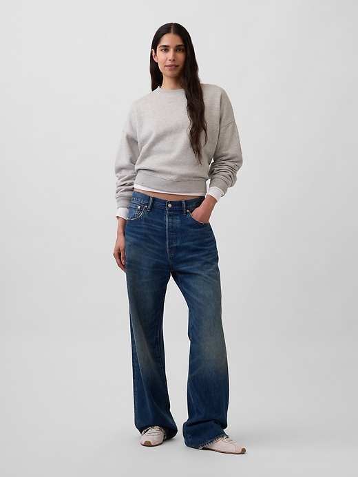 L'image numéro 3 présente Chandail en coton ouaté ras du cou à couture biseautée VintageDoux