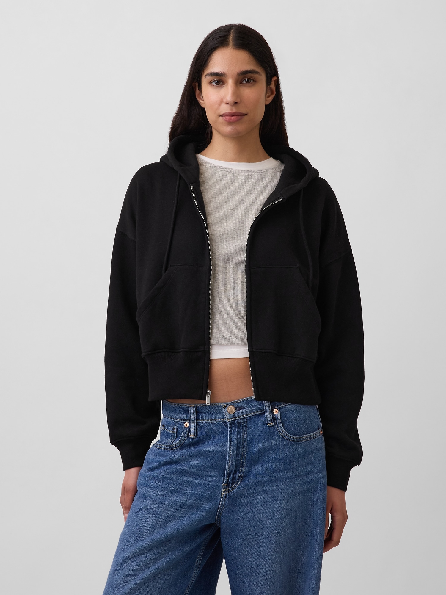 VESTE À CAPUCHON VINTAGEDOUX À COUTURE BISEAUTÉE