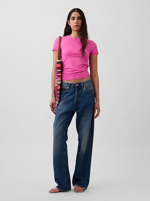 L'image numéro 2 présente T-shirt moulant en jersey