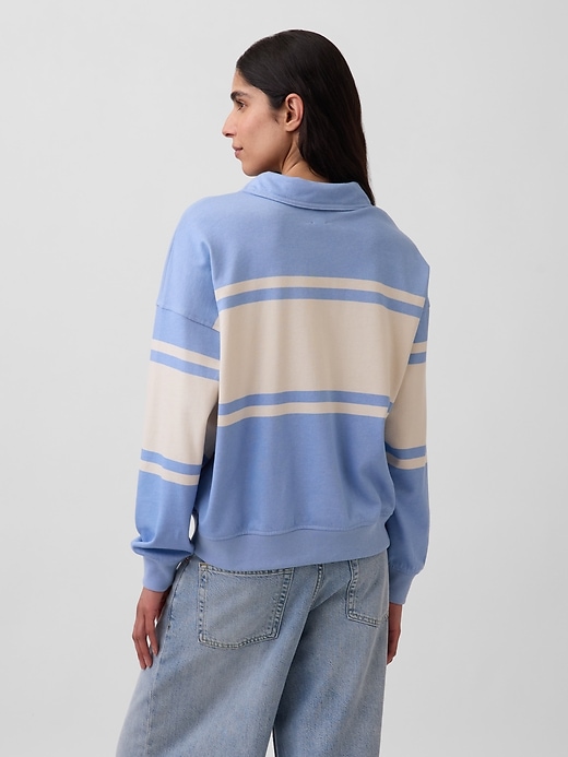 Image number 3 showing, French Terry Oversized Polo Sweatshirt