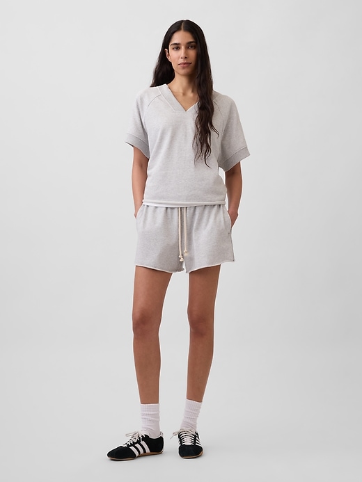Image number 5 showing, French Terry Oversized V-Neck Sweatshirt