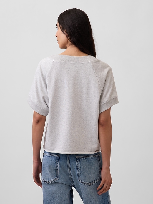 Image number 3 showing, French Terry Oversized V-Neck Sweatshirt
