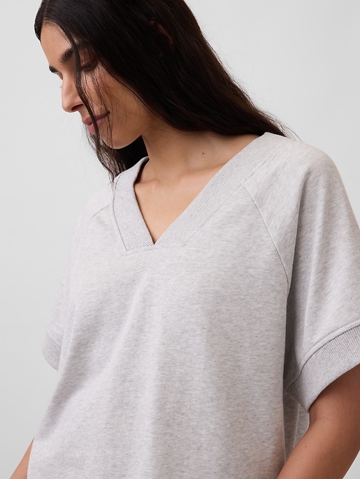 Image number 4 showing, French Terry Oversized V-Neck Sweatshirt