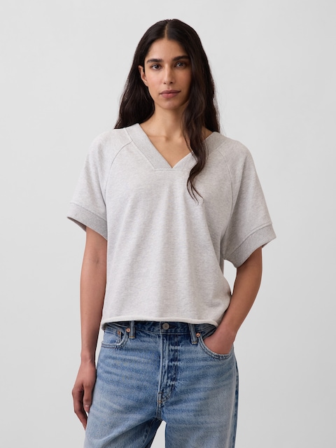 VintageSoft Terry Oversized V-Neck Sweatshirt