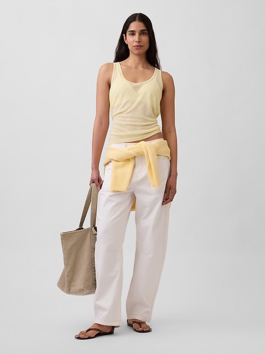 L'image numéro 2 présente Camisole en mélange de lin