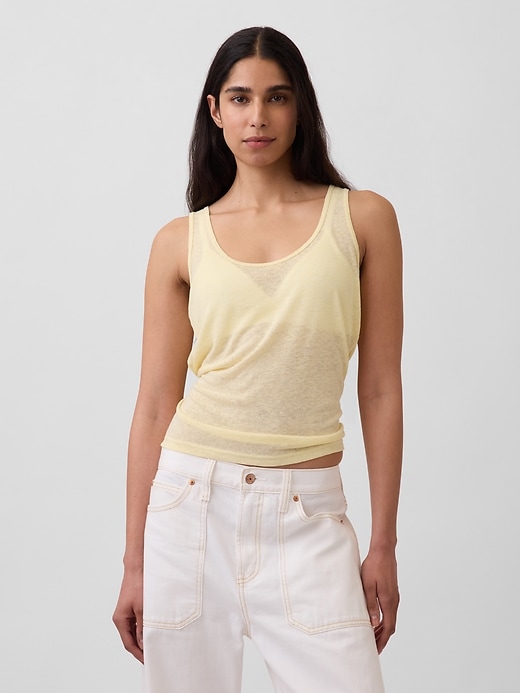 L'image numéro 1 présente Camisole en mélange de lin