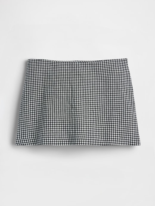 L'image numéro 6 présente Jupe-short courte en mélange de lin