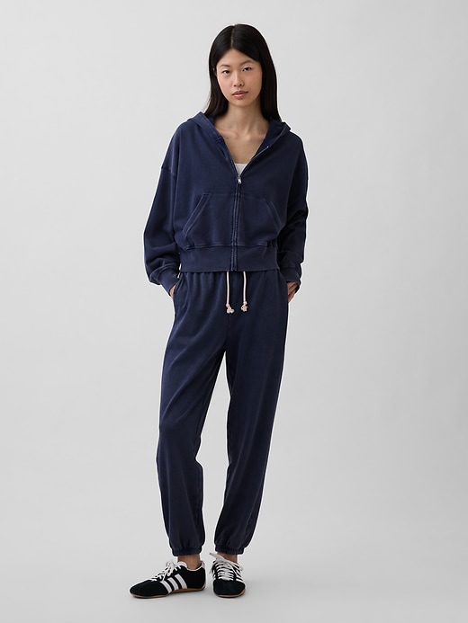 L'image numéro 1 présente Pantalon de jogging décontracté en jersey bouclette VintageDoux