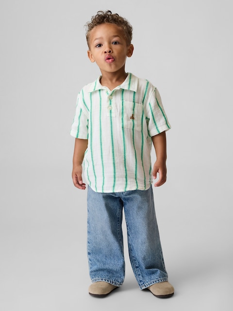 POLO EN GAZE DE COTON POUR BÉBÉ ET TOUT-PETIT