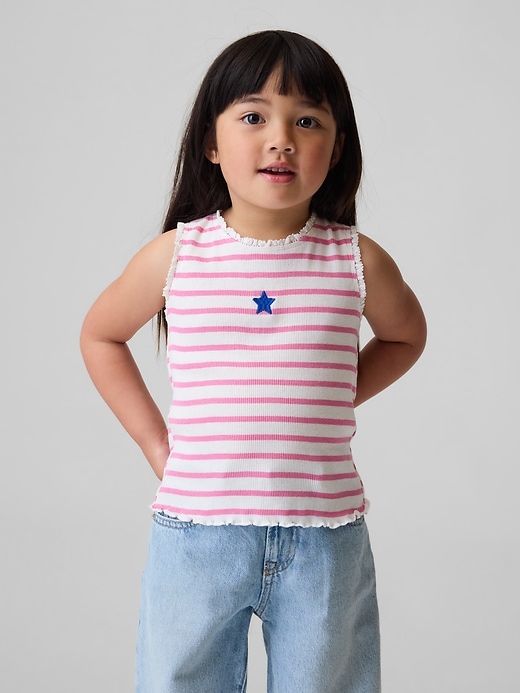 Image number 1 showing, Baby & Toddler Graphic Stripe Rib Tank Top