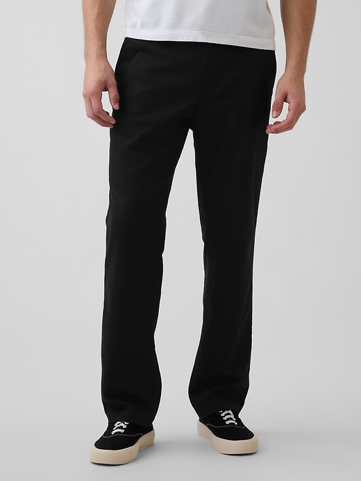 Image number 2 showing, Linen-Cotton Relaxed Straight Trousers
