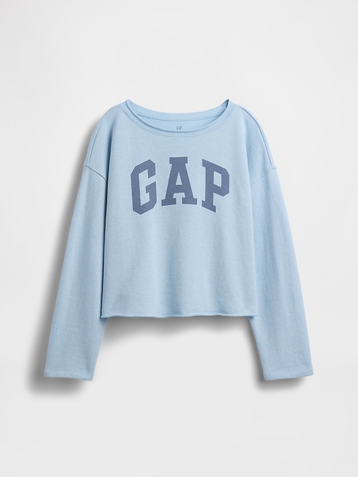 L'image numéro 2 présente Chandail en jersey bouclette à col large et logo pour Enfant