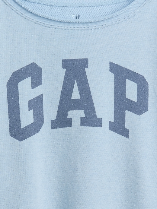 L'image numéro 3 présente Chandail en jersey bouclette à col large et logo pour Enfant