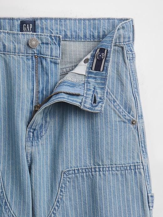 Image number 4 showing, Kids Baggy Stripe Double-Knee Carpenter Jeans