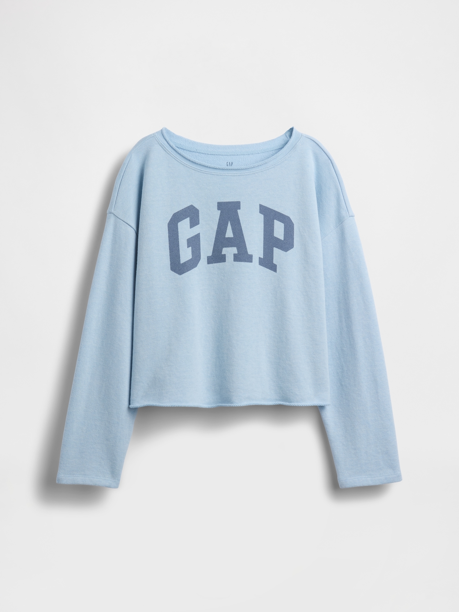 CHANDAIL EN JERSEY BOUCLETTE À COL LARGE ET LOGO POUR ENFANT