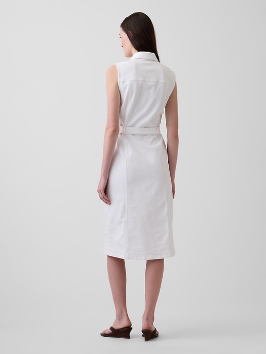 Image number 2 showing, Denim Tie-Belt Midi Dress