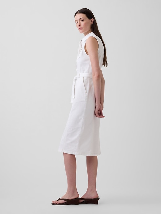 Image number 3 showing, Denim Tie-Belt Midi Dress