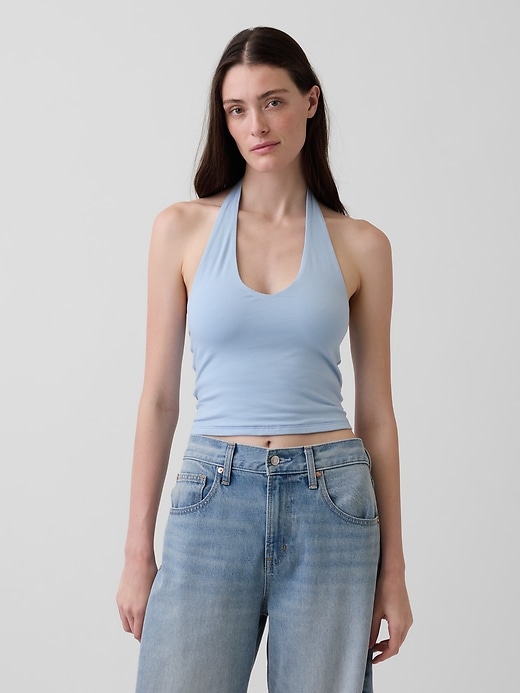 Image number 1 showing, CloseKnit Halter Crop Top